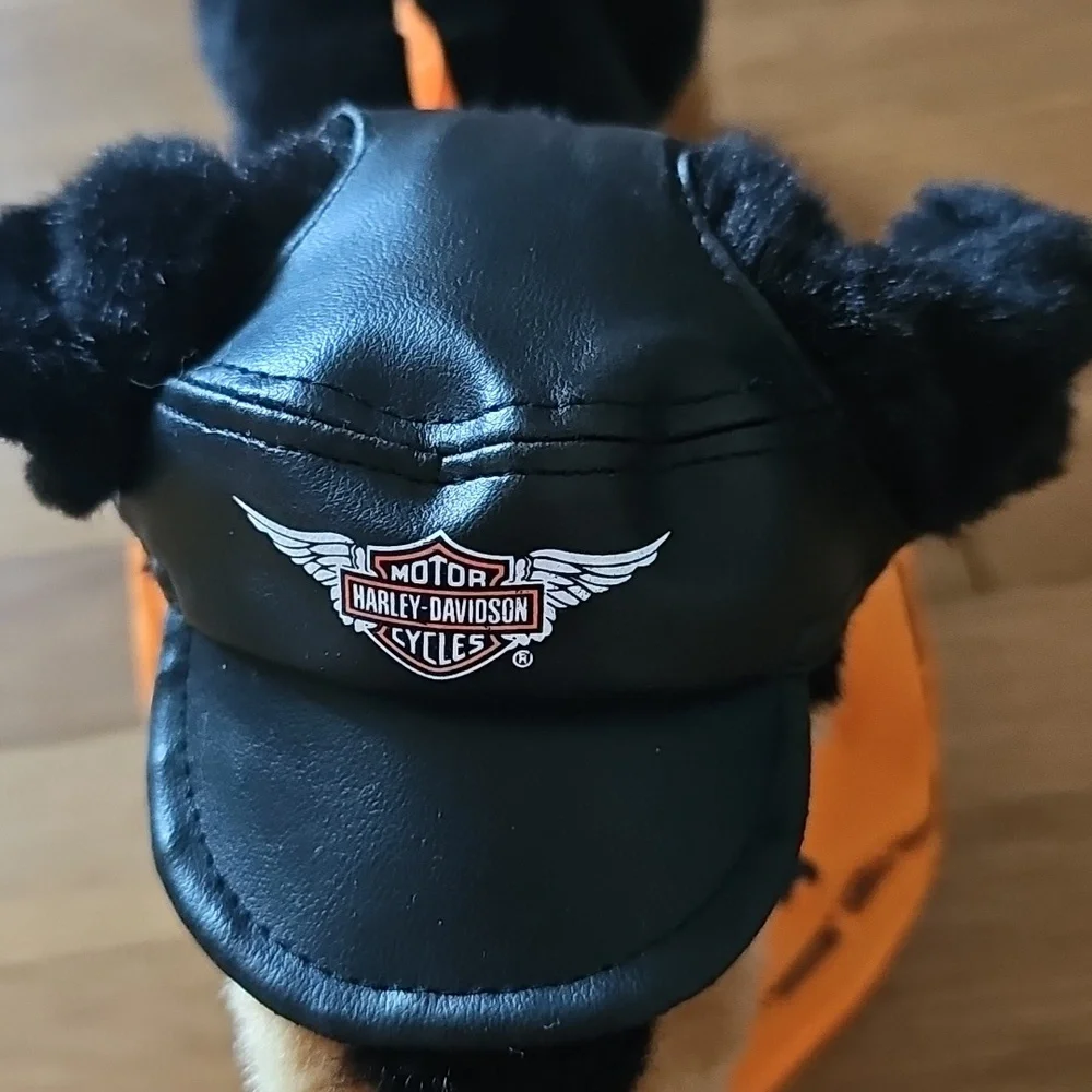 Harley Davidson Pet Size XS Hat & Orange Harley Bandana